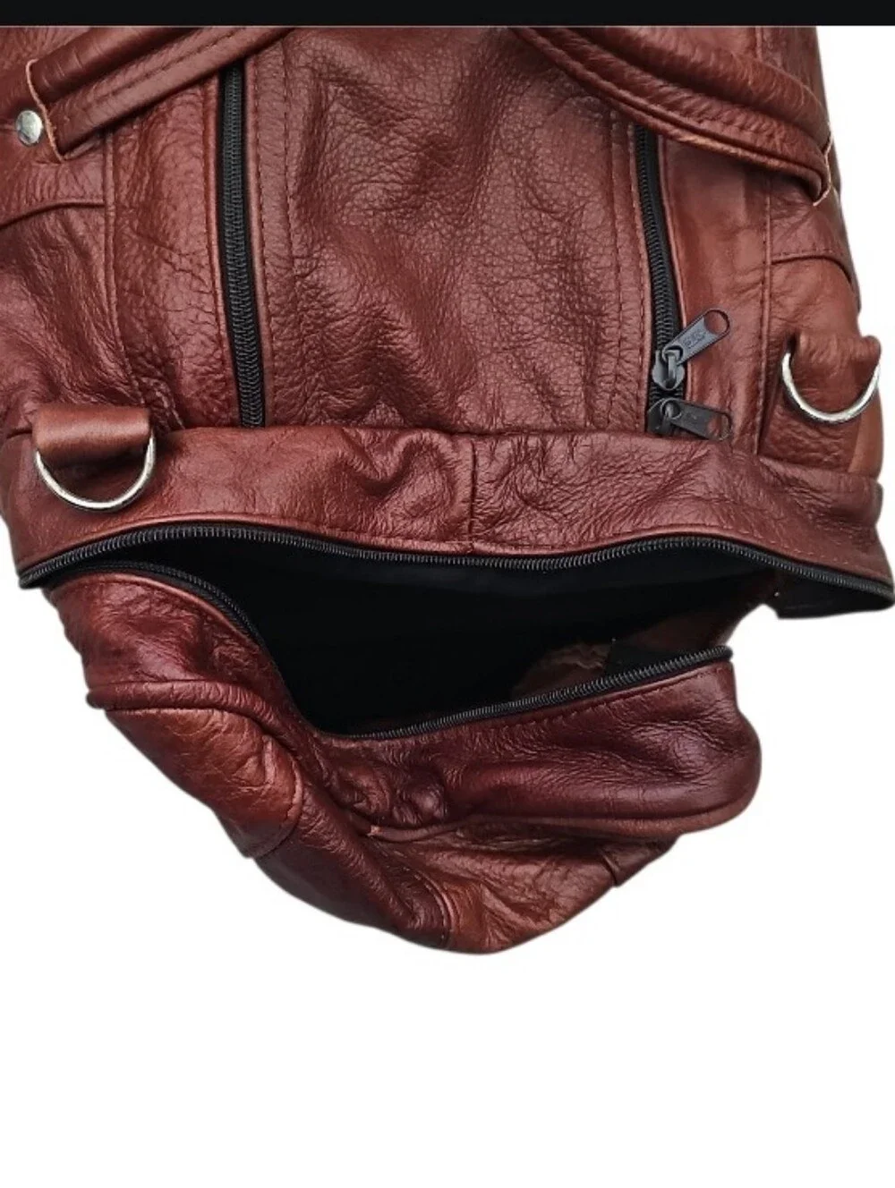 Vintage Handmade Mexican Genuine Leather Duffel Bag Brown Weekender Travel Carry